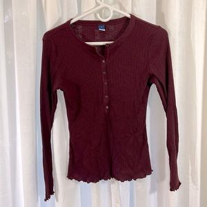 Maroon Women’s Size S Ribbed Top